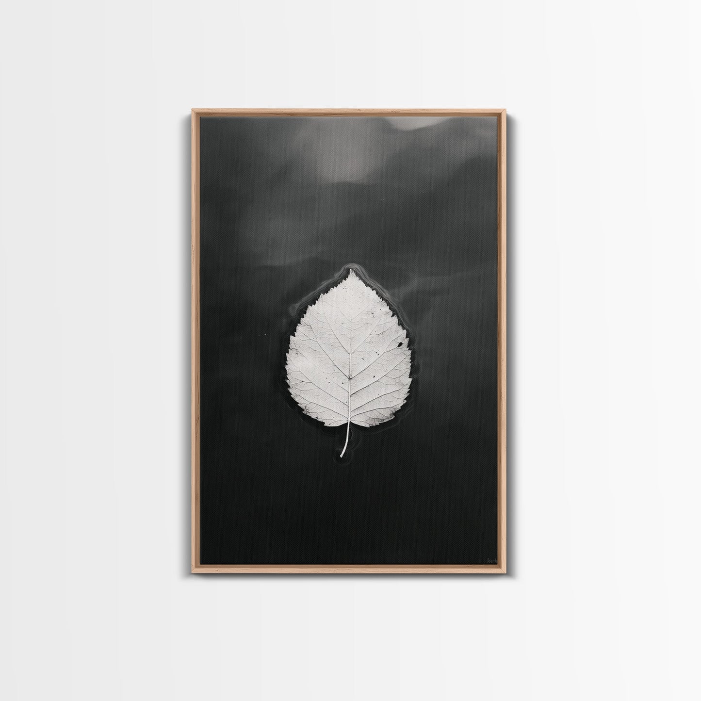 Floating Leaf, Still Water, Autumn Calm, Canvas Print