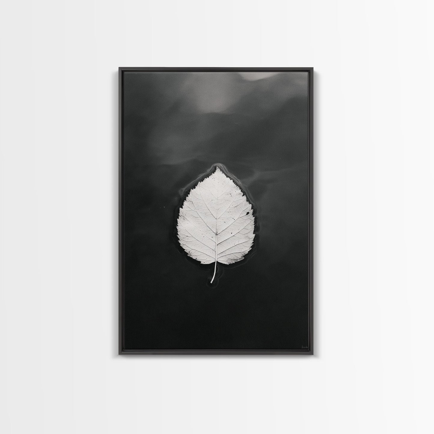 Floating Leaf, Still Water, Autumn Calm, Canvas Print