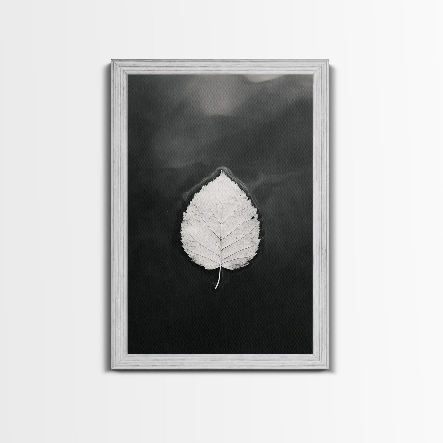 Floating Leaf, Still Water, Autumn Calm, Canvas Print