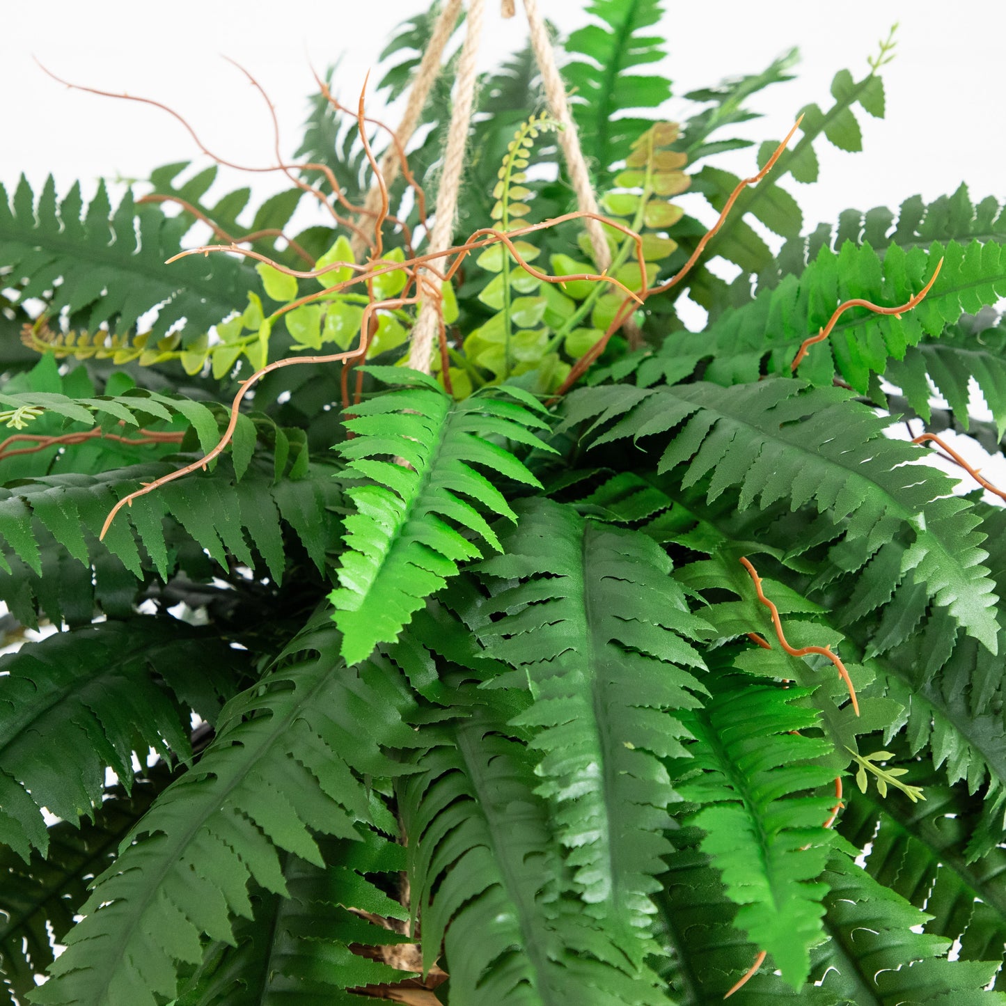 22" Artificial Large Boston Fern Hanging Basket
