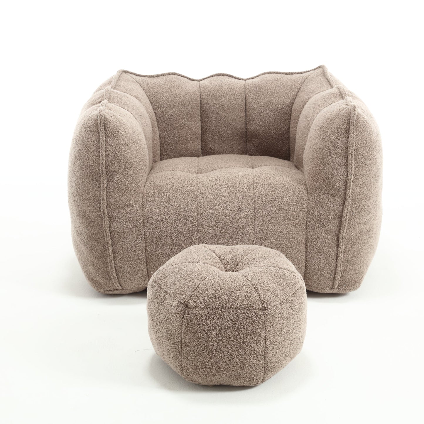 Soft Bean Bag Lazy Sofa with Footstool