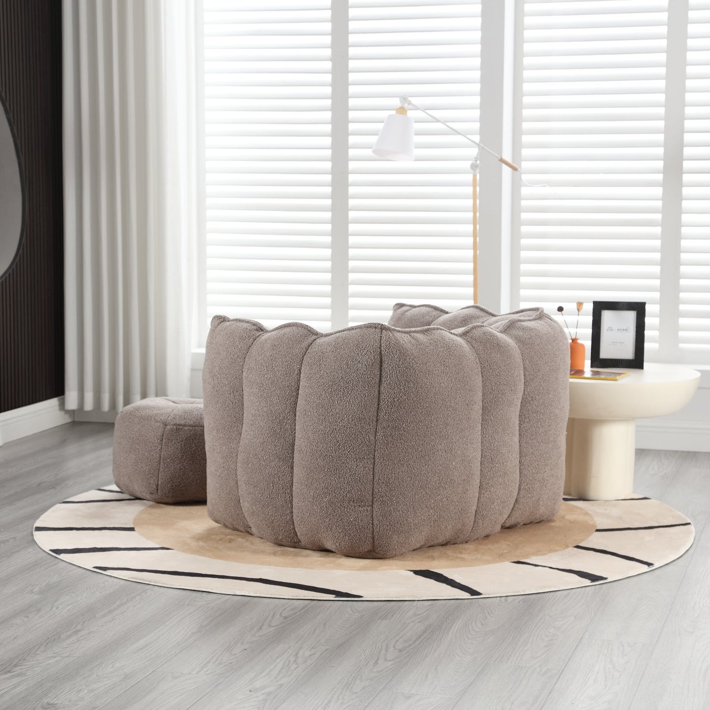 Soft Bean Bag Lazy Sofa with Footstool