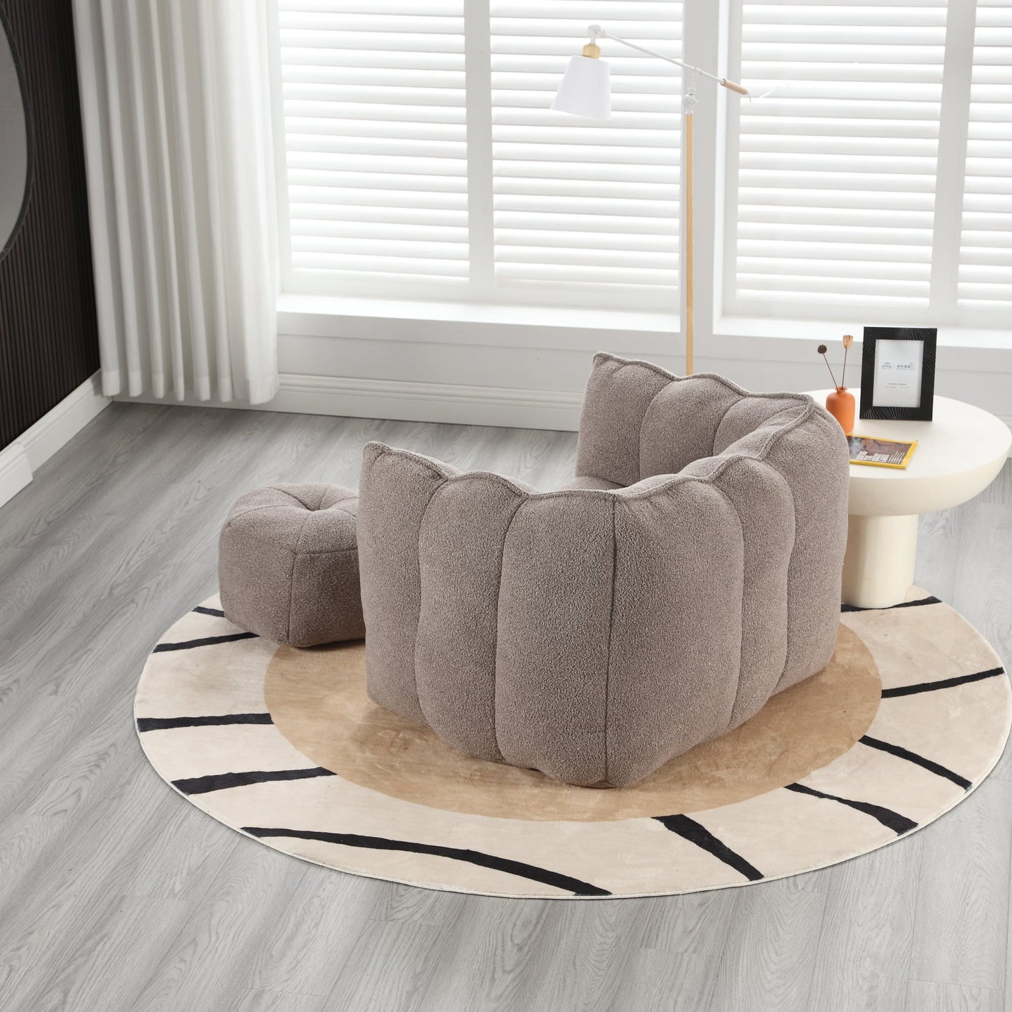 Soft Bean Bag Lazy Sofa with Footstool