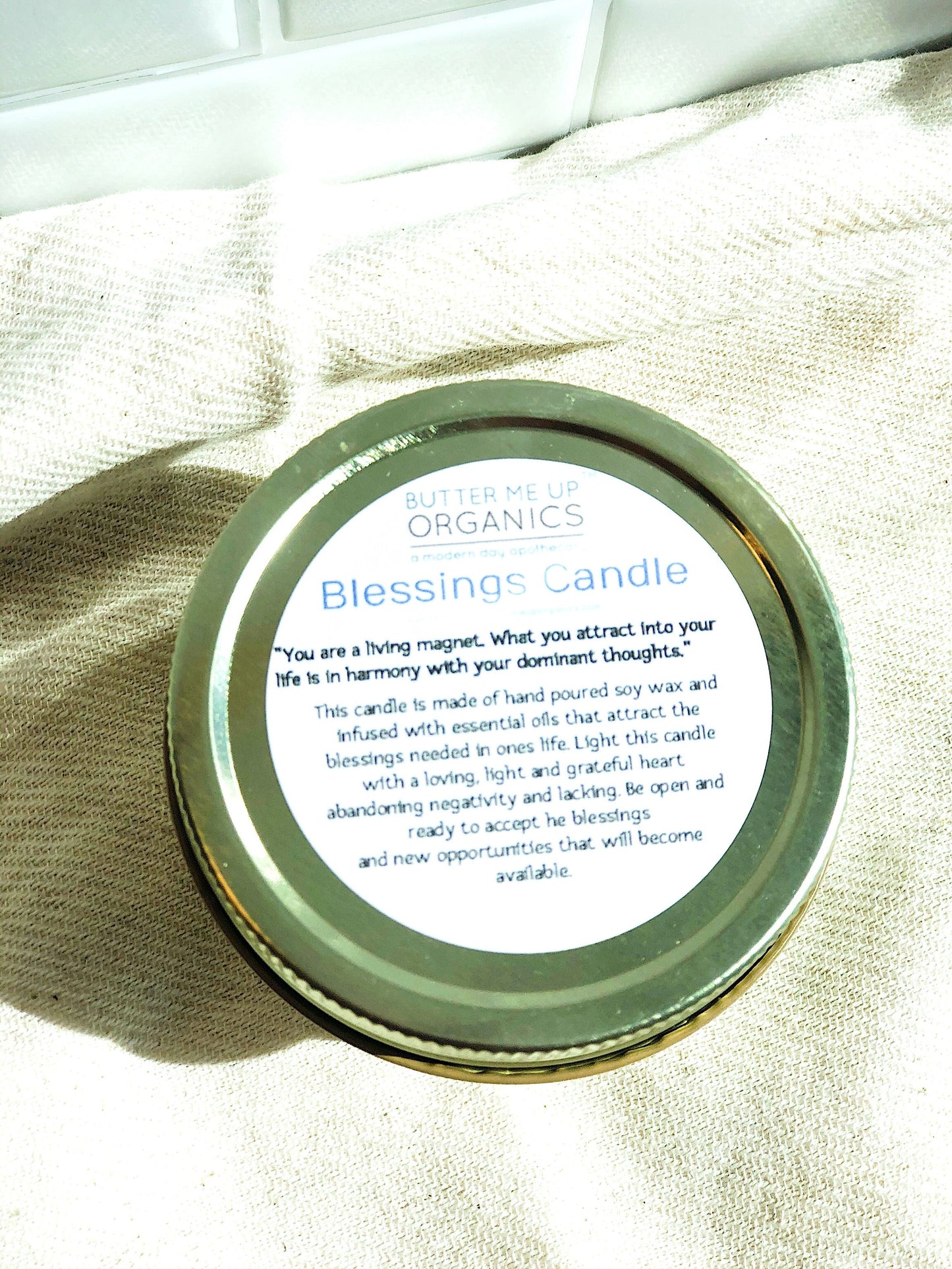 Blessings Soy Handpoured Candle with Crystals