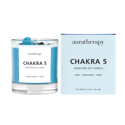 Chakra 5 - Throat Chakra Lapis Lazuli Gemstone Candle