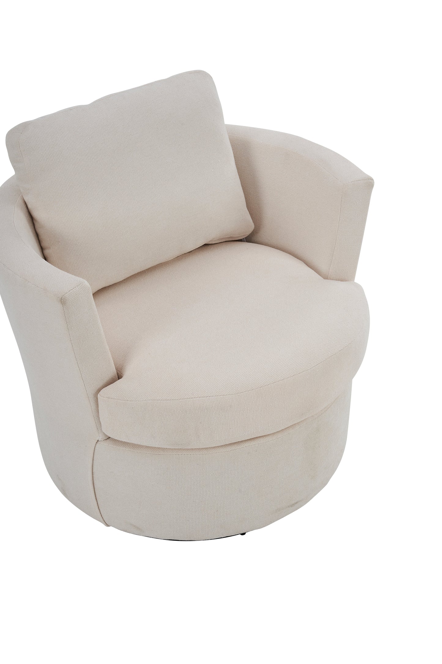 Rotating Bucket Chair – 360° Swivel Club Armchair (Beige)