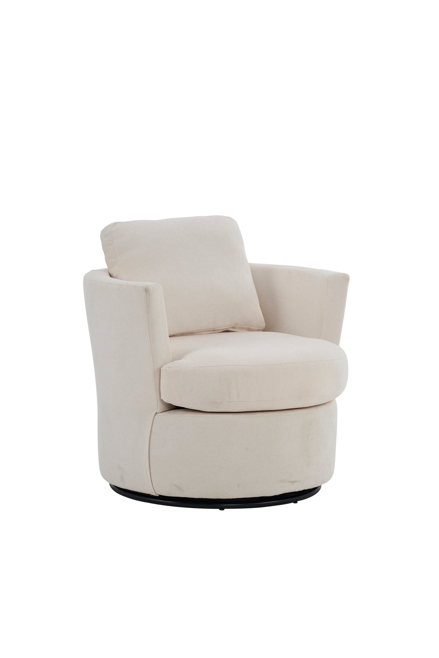 Rotating Bucket Chair – 360° Swivel Club Armchair (Beige)