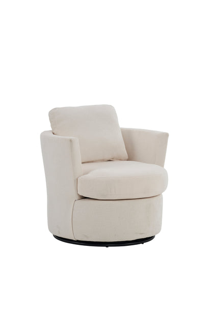 Rotating Bucket Chair – 360° Swivel Club Armchair (Beige)