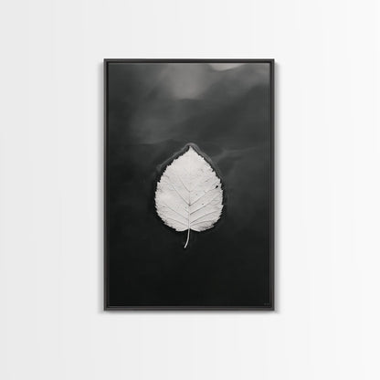 Floating Leaf, Still Water, Autumn Calm, Canvas Print