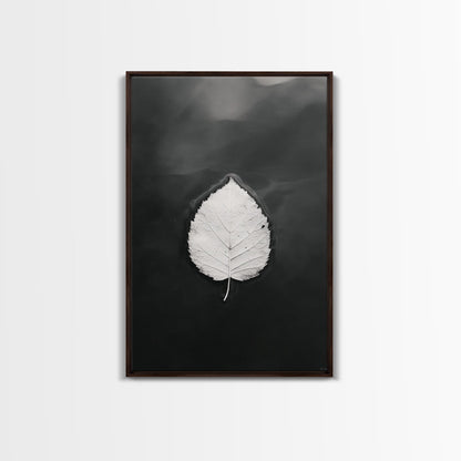 Floating Leaf, Still Water, Autumn Calm, Canvas Print