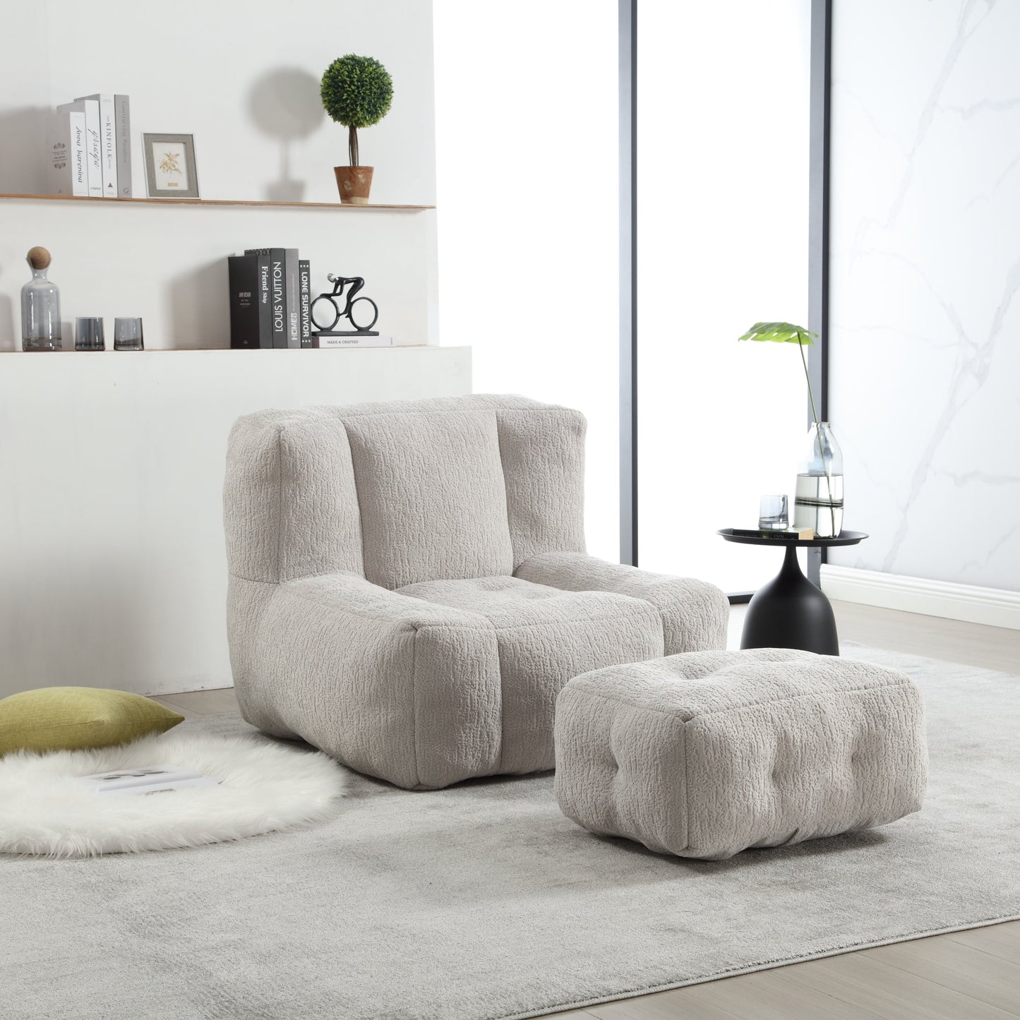 Super Soft Couch Chair With Memory Foam and Footstool