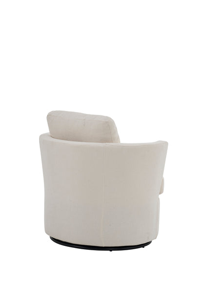 Rotating Bucket Chair – 360° Swivel Club Armchair (Beige)