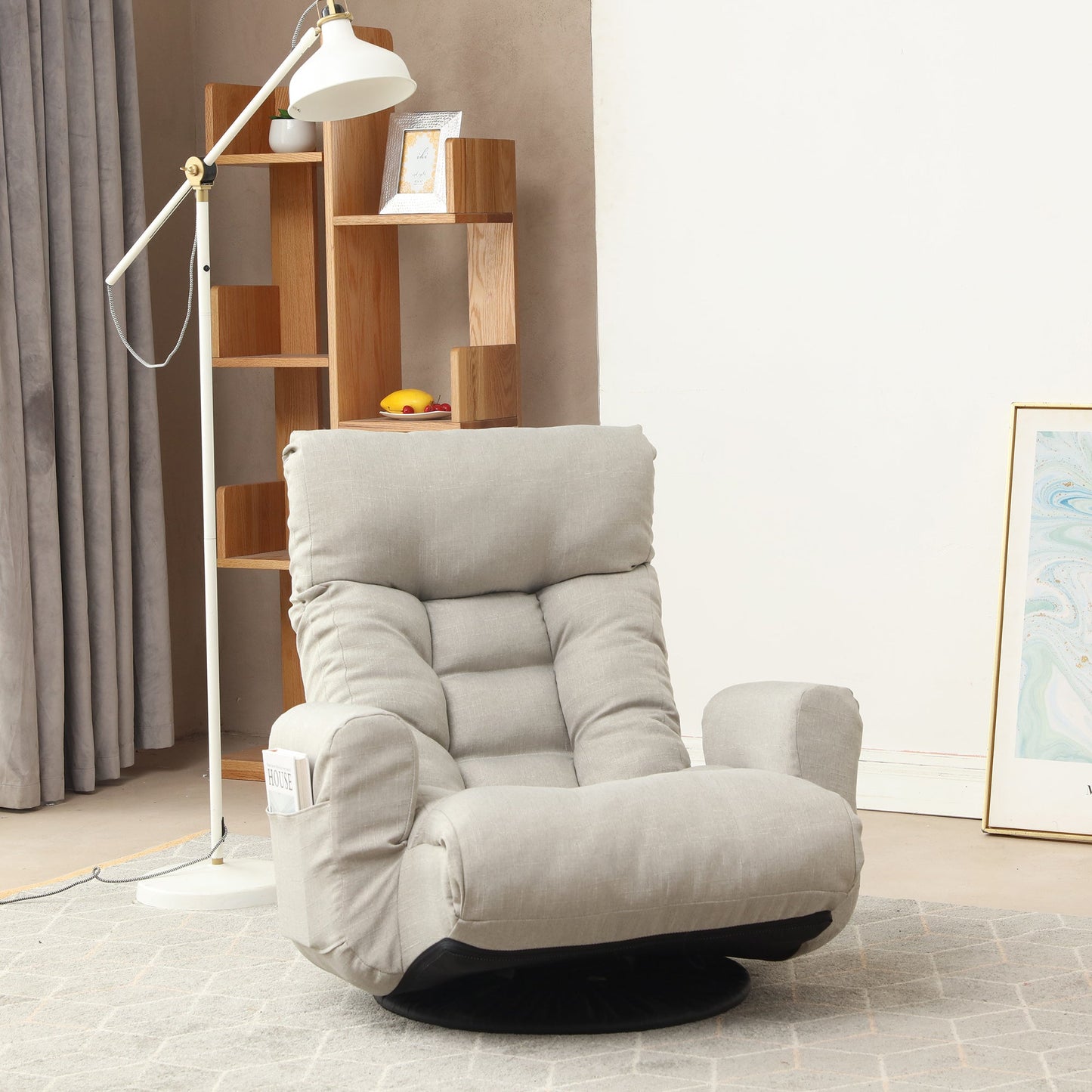 Adjustable Lounge Chair with 360° Rotation