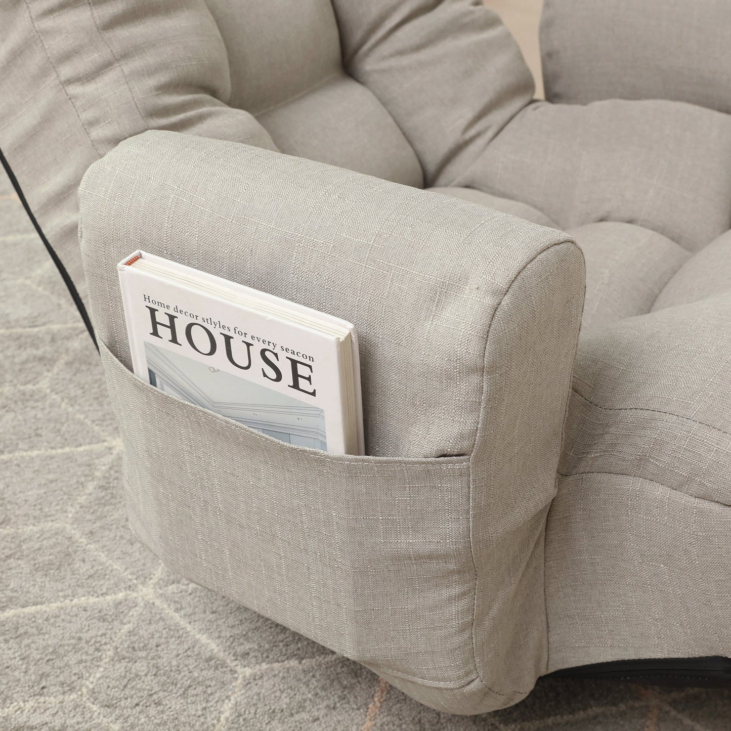 Adjustable Lounge Chair with 360° Rotation