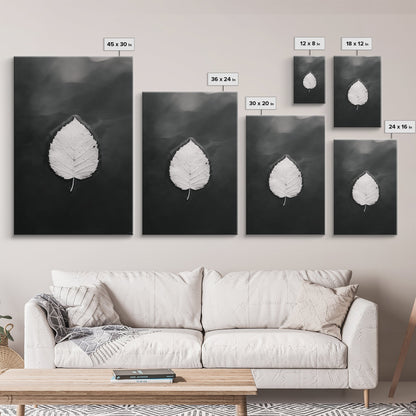 Floating Leaf, Still Water, Autumn Calm, Canvas Print