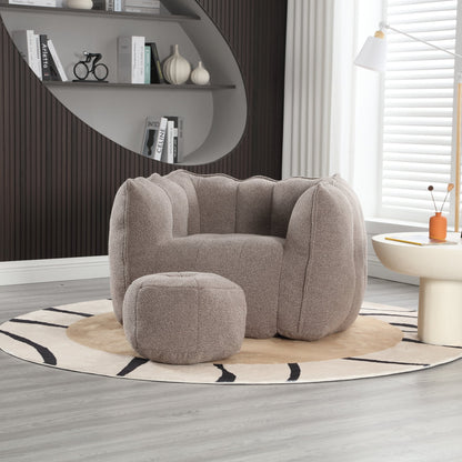 Soft Bean Bag Lazy Sofa with Footstool