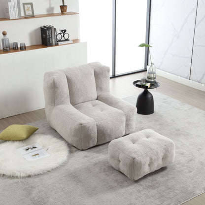 Super Soft Couch Chair With Memory Foam and Footstool