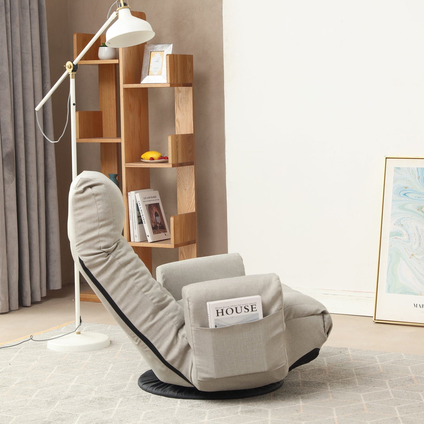 Adjustable Lounge Chair with 360° Rotation
