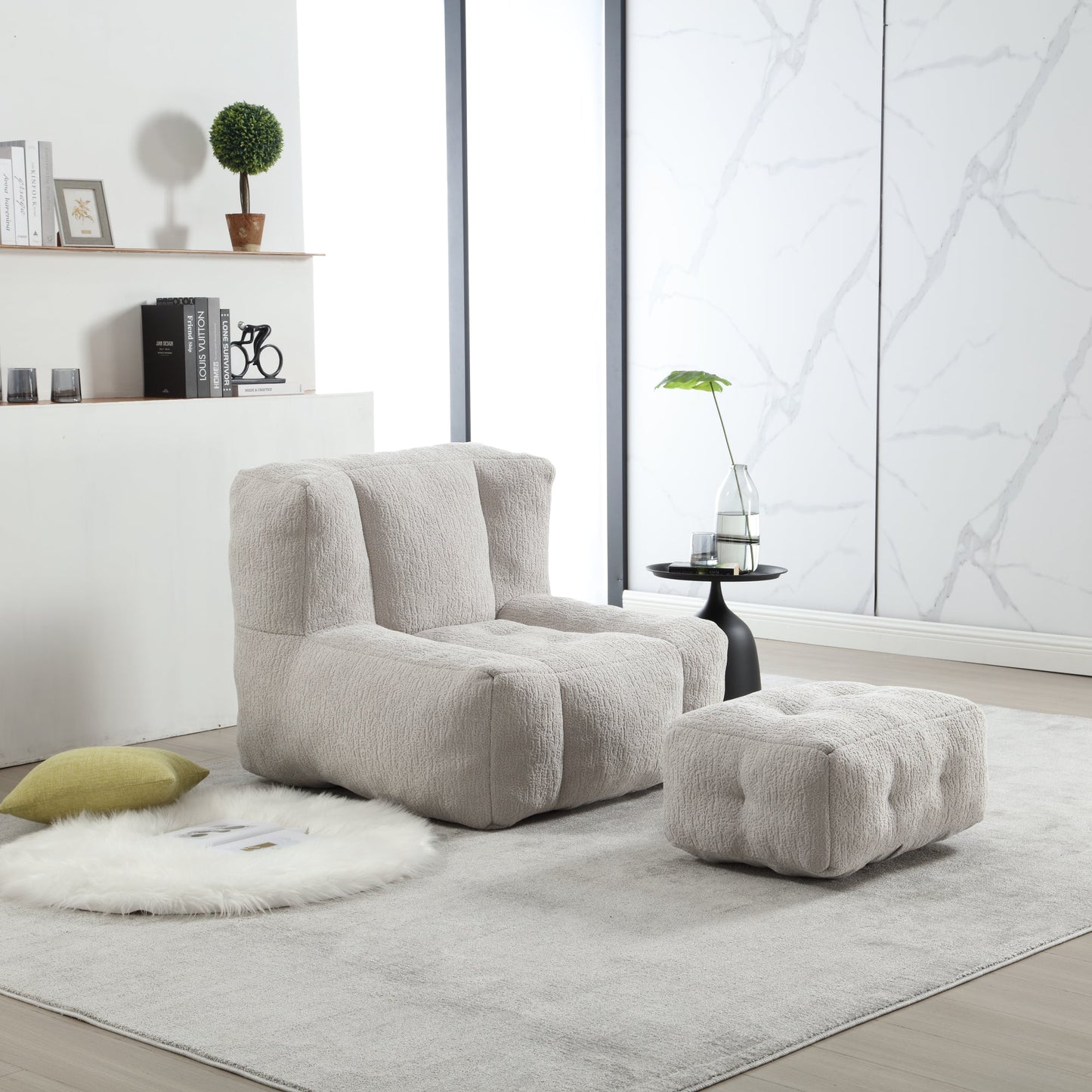 Super Soft Couch Chair With Memory Foam and Footstool