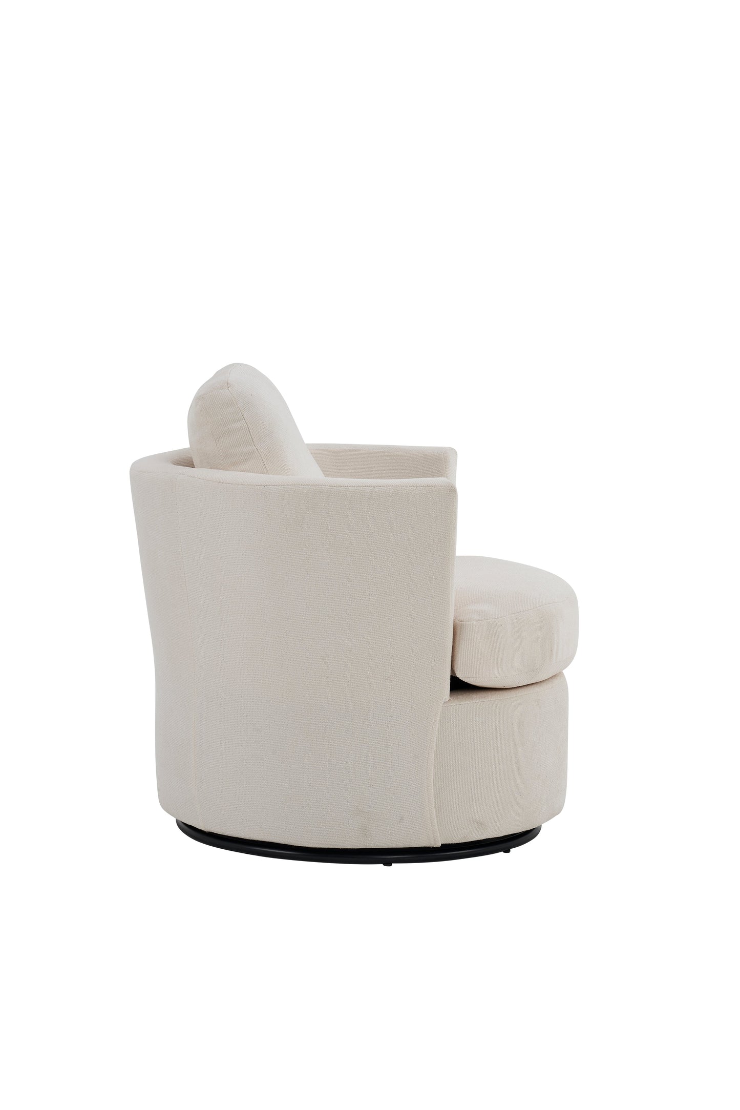 Rotating Bucket Chair – 360° Swivel Club Armchair (Beige)