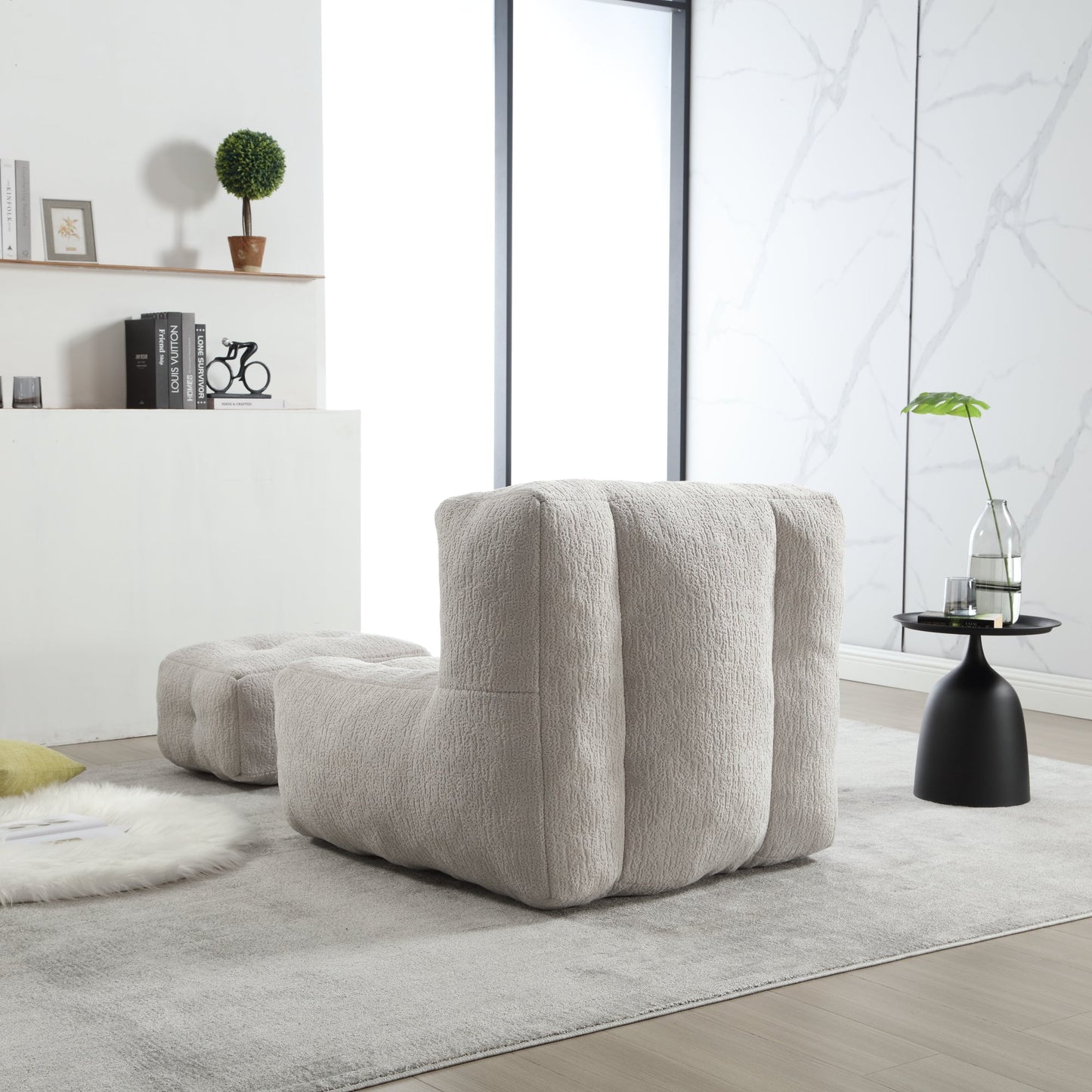 Super Soft Couch Chair With Memory Foam and Footstool