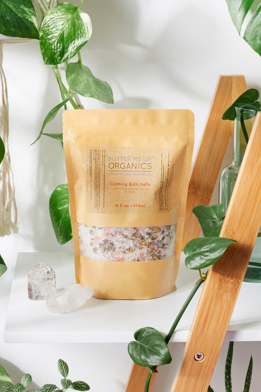 Lavender & Chamomile Calming Organic Bath Salts for Detox and Relaxation
