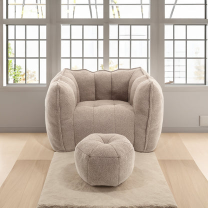 Soft Bean Bag Lazy Sofa with Footstool