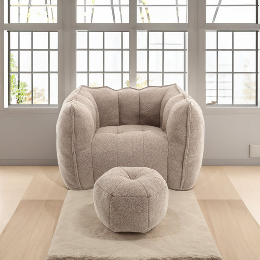 Soft Bean Bag Lazy Sofa with Footstool