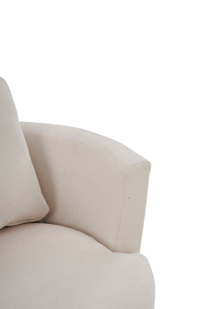 Rotating Bucket Chair – 360° Swivel Club Armchair (Beige)