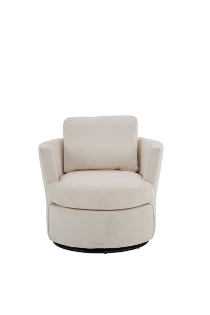 Rotating Bucket Chair – 360° Swivel Club Armchair (Beige)