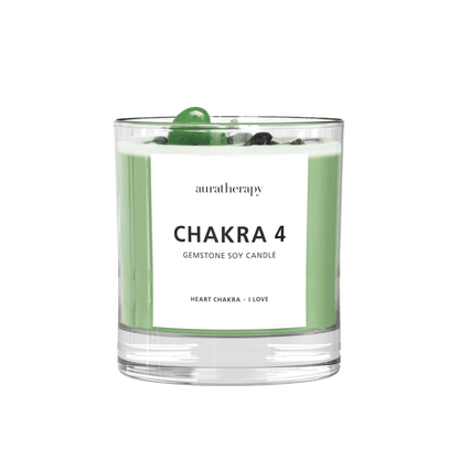 Chakra 4 - Heart Chakra Aventurine Gemstone Candle