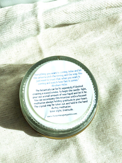 Blessings Soy Handpoured Candle with Crystals